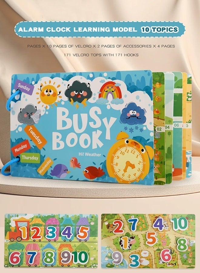 أم تي أل كتاب مونتيسوري التعليمي للأطفال Busy Book – لعبة تعليمية تفاعلية لتنمية المهارات والتعلم المبكر للأطفال ( alarm clock) - Image 3